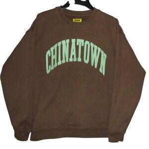 Chinatown Market Sweatshirt Mens Size Large Pullover Brown Mint Green